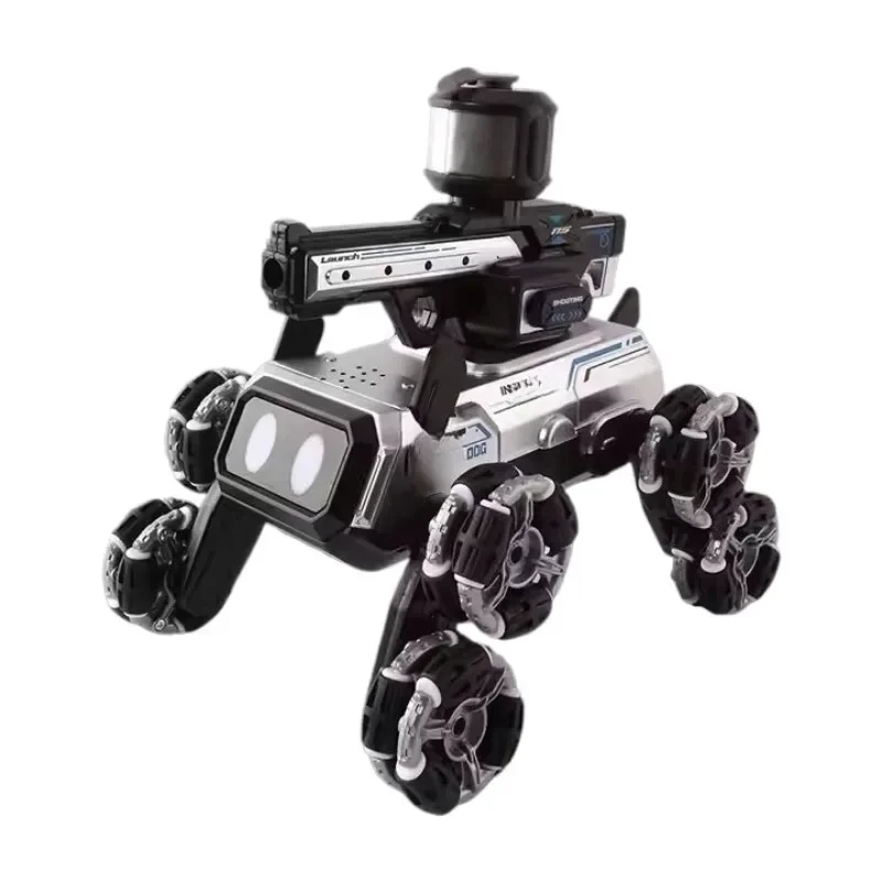 Interactive remote control robot stunt puppy toy shooting water electronic pet with light sound remote control robot dog child