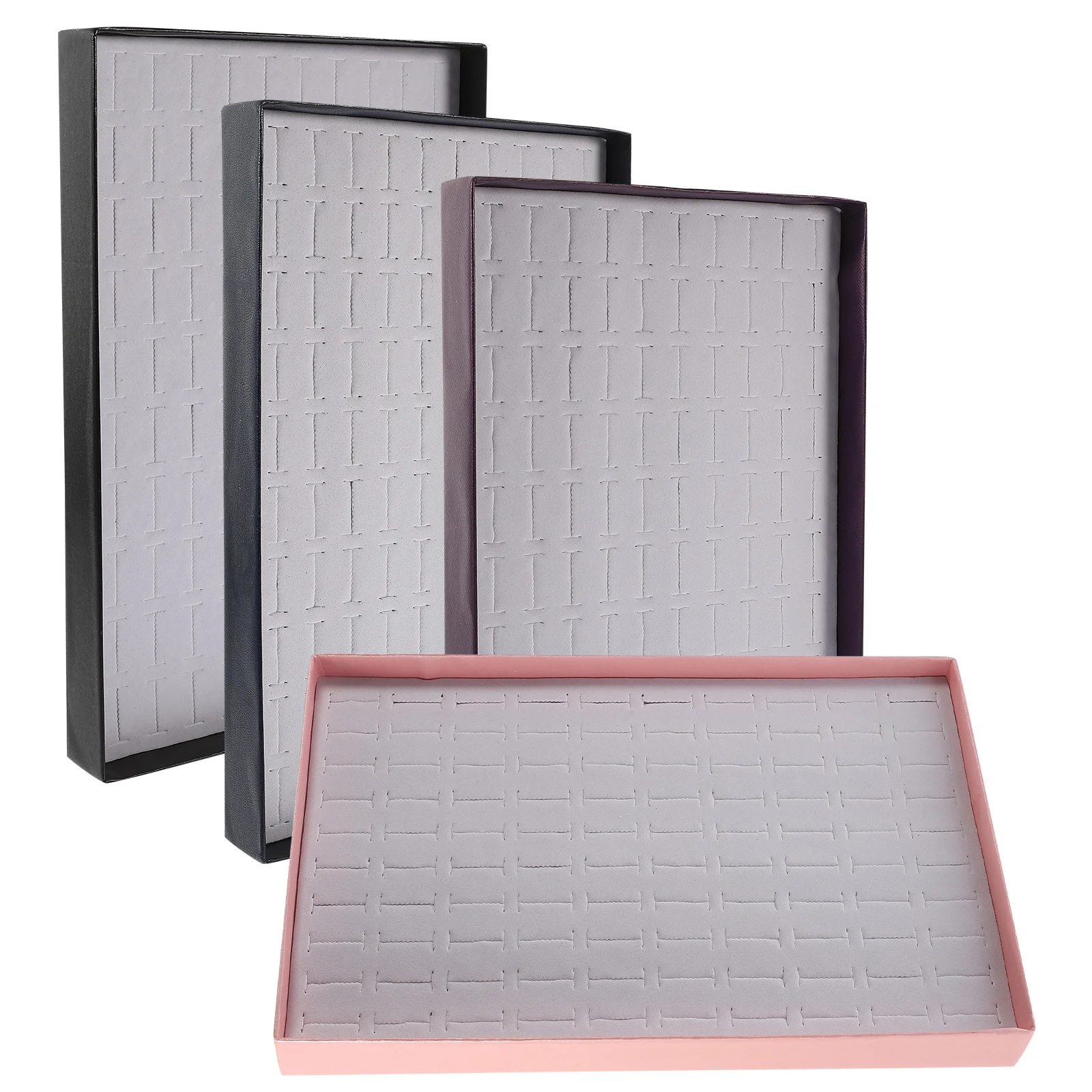 4Pcs Jewelry Trays Ring Organizer Storage Holder Earring Display Case Pin Board Ring Displays for Selling Pin Display