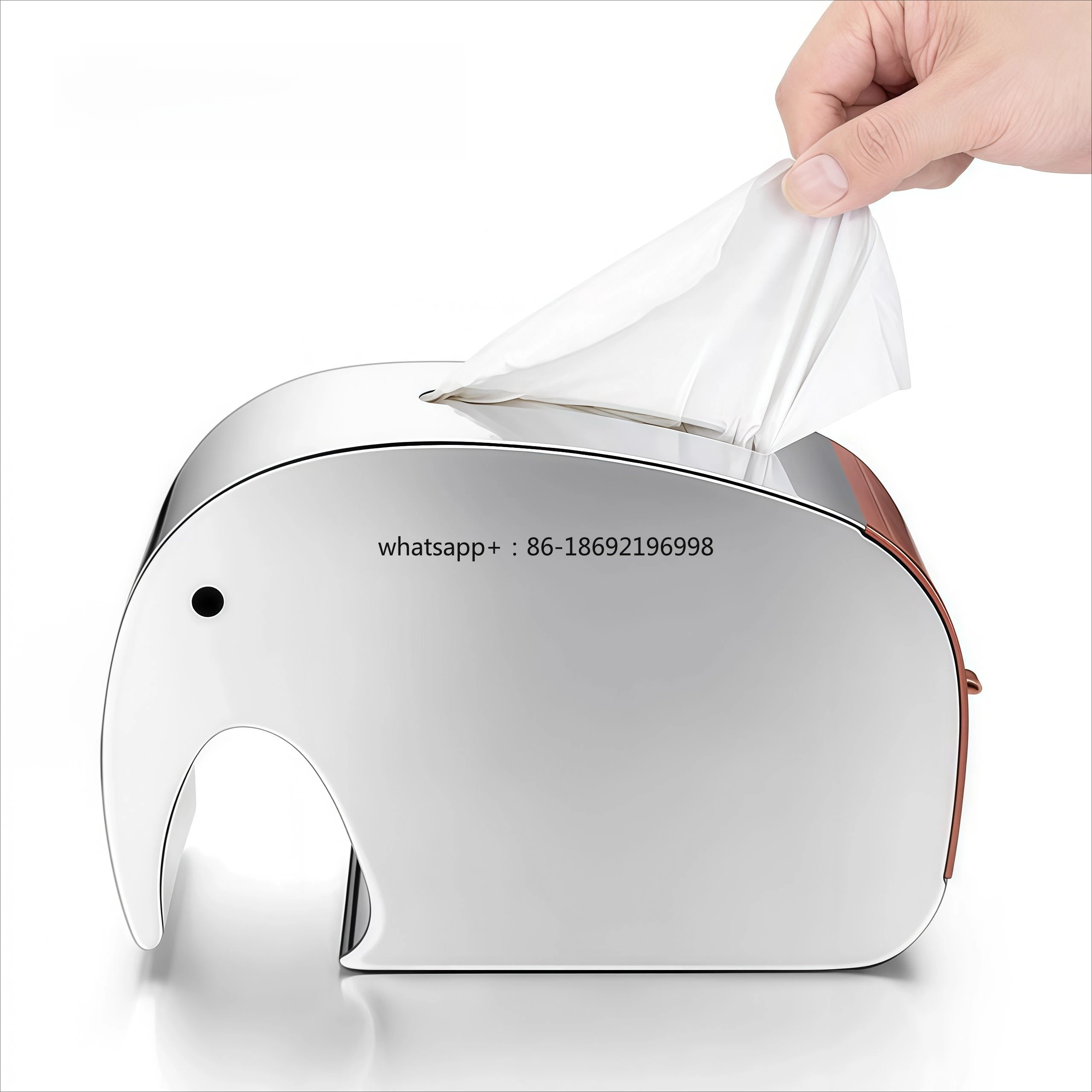 Stainless Steel Jixiang Tissue Box Creative Desktop Storage Living Room Pumping Carton High-grade Light Luxury High-grade