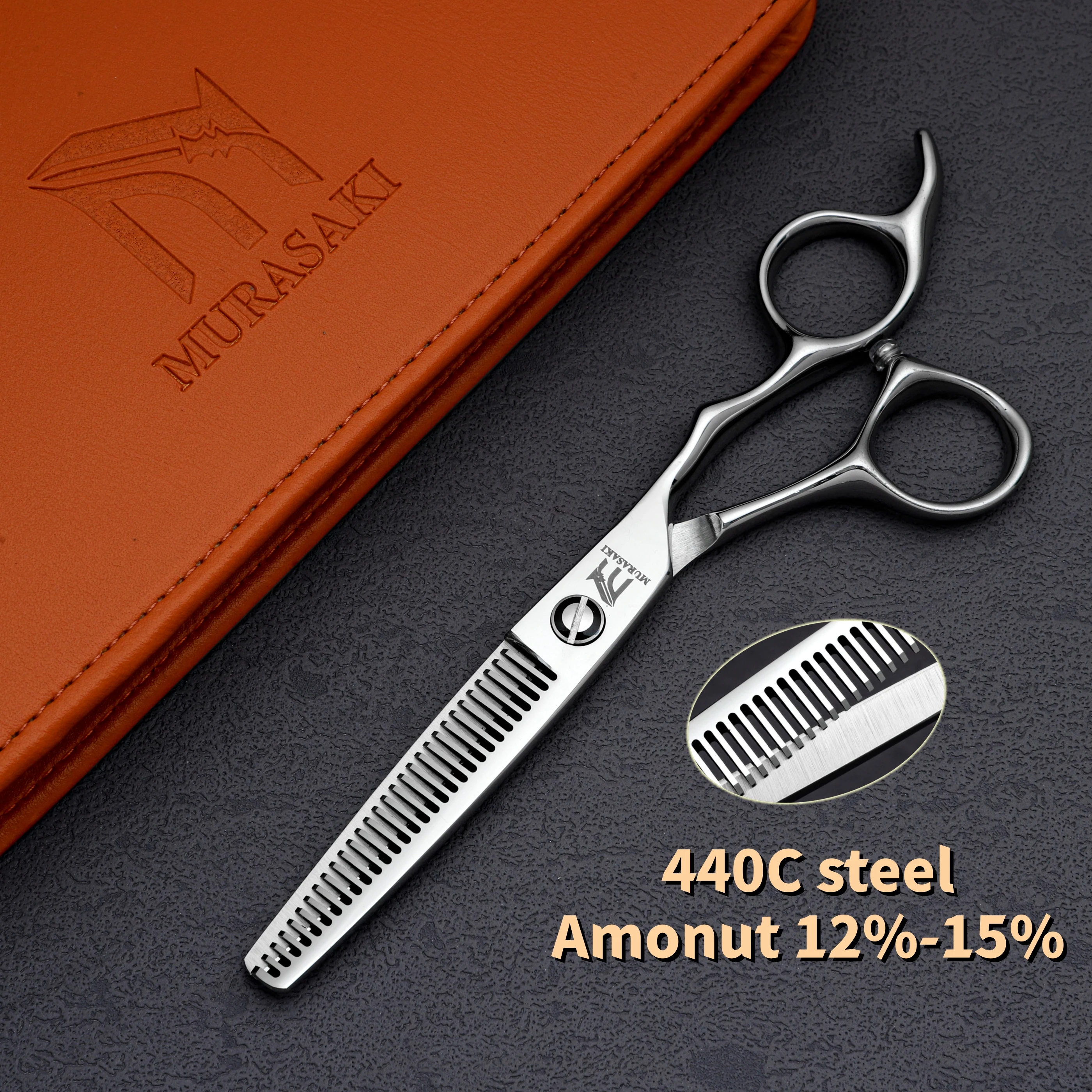 MURASAKI Professionelle Friseurschere, Friseurschere aus 440C-Stahl, 6-Zoll-Haarschneidewerkzeuge, hochwertiges Friseurzubehör – Detail 6