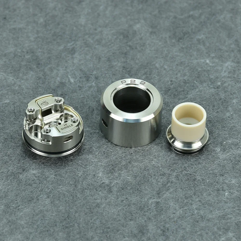

Wolfcoolvape Monarchy P22 RDA Vape RDA Tank - Rebuildable Dripping, 316SS, 22mm, BF Pin, 24mm Ring