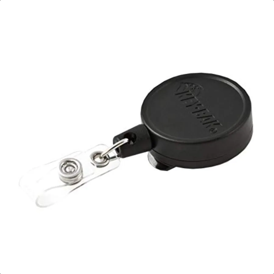 

MID6 Retractable Belt I.D. Badge Holder with 36 Retractable Cord 6 oz. Retraction Steel Swivel Belt Clip Black