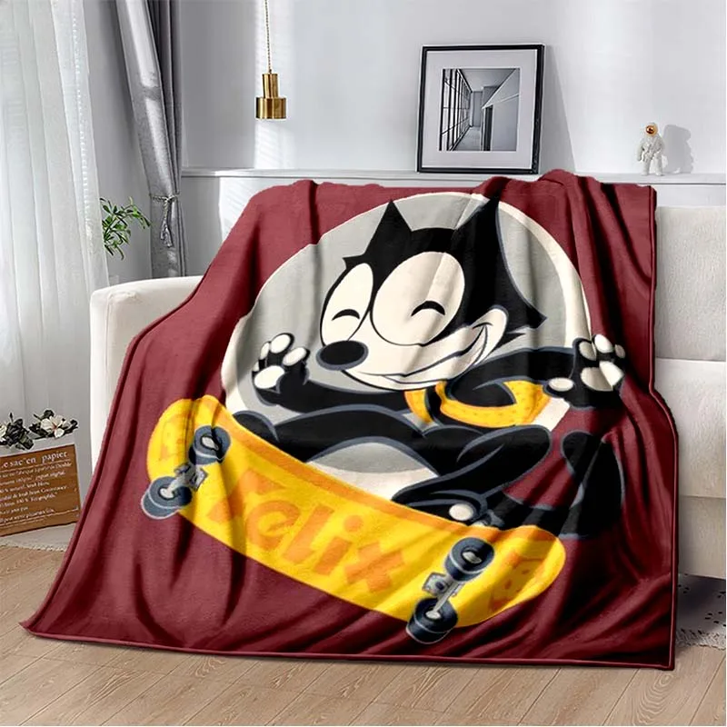 Cartoon Felix The Cat Blanket,Super Soft Flannel Throw Blankets Warm for Living Room Bedroom Couch Sofa and Car,brithday Gifts