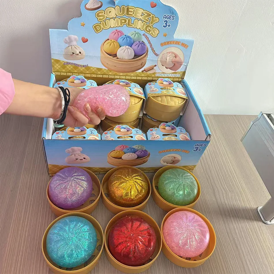 

Сенсорная игрушка-антистресс Glitter Dumpling Squishy в коробке для снятия стресса