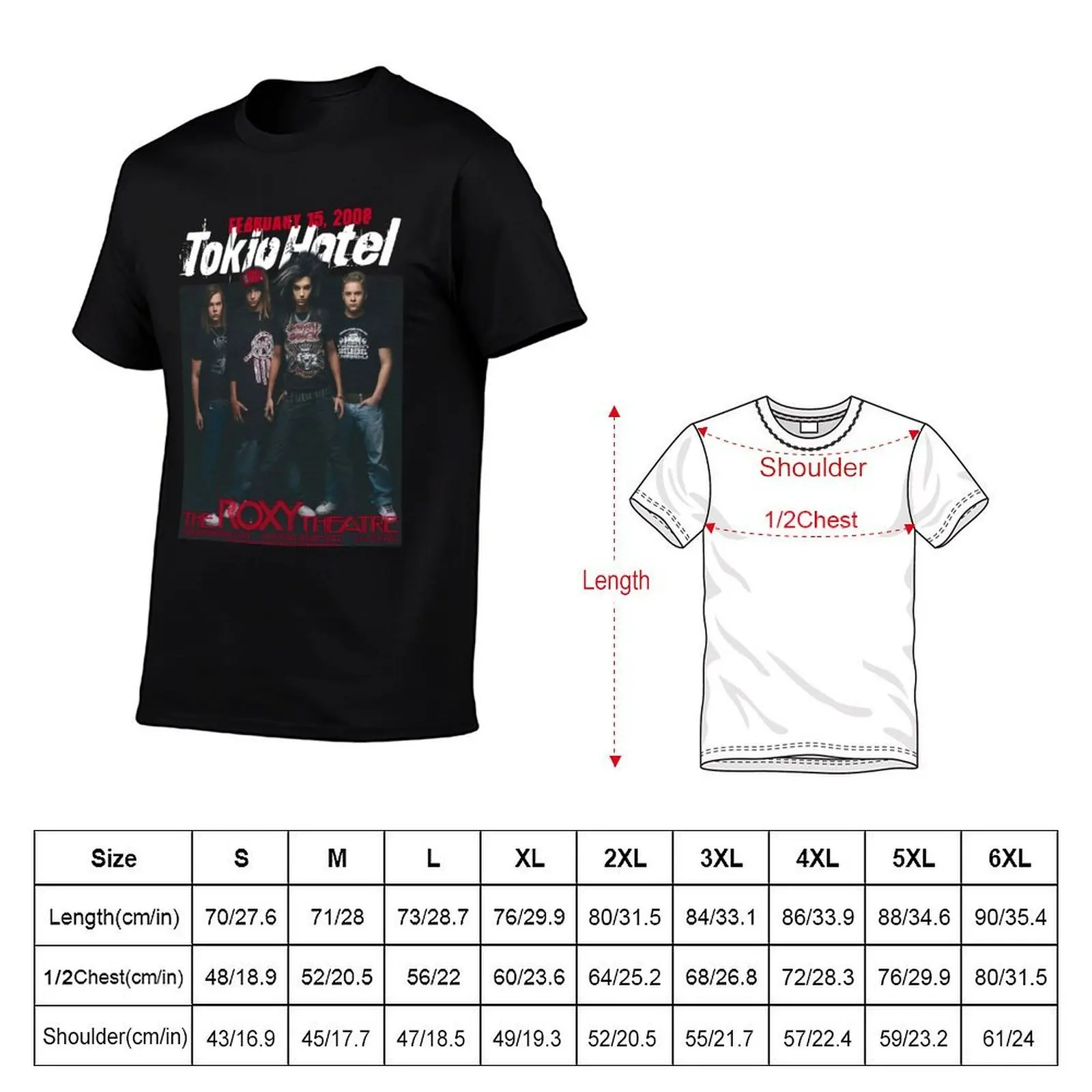 Tokio Hotel poster T-Shirt, Summer Casual Cotton Tee, Oversized Streetwear Tops, Vintage Graphic Print, Loose Fit Short Sleeve