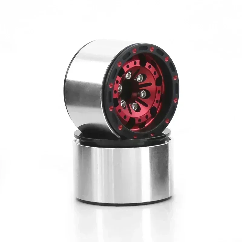 4 Uds 1,0 "llanta de rueda Beadlock plato profundo cubo de acero estampado para 1/18 1/24 coche trepador de control remoto Axial SCX24 AX24 TRX4M FMS FCX24 actualizaciones