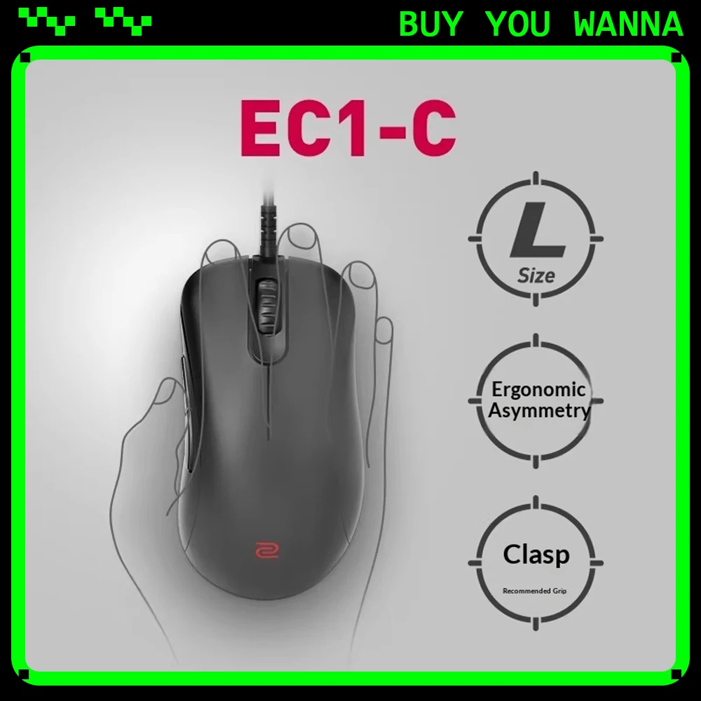 ZOWIE EC-C Gaming Mouse Anti-jamming Ergonomi Design Technology 3360 Sensor 1K Wireless Mouse Low Delay Light Weight Mouse Gamer