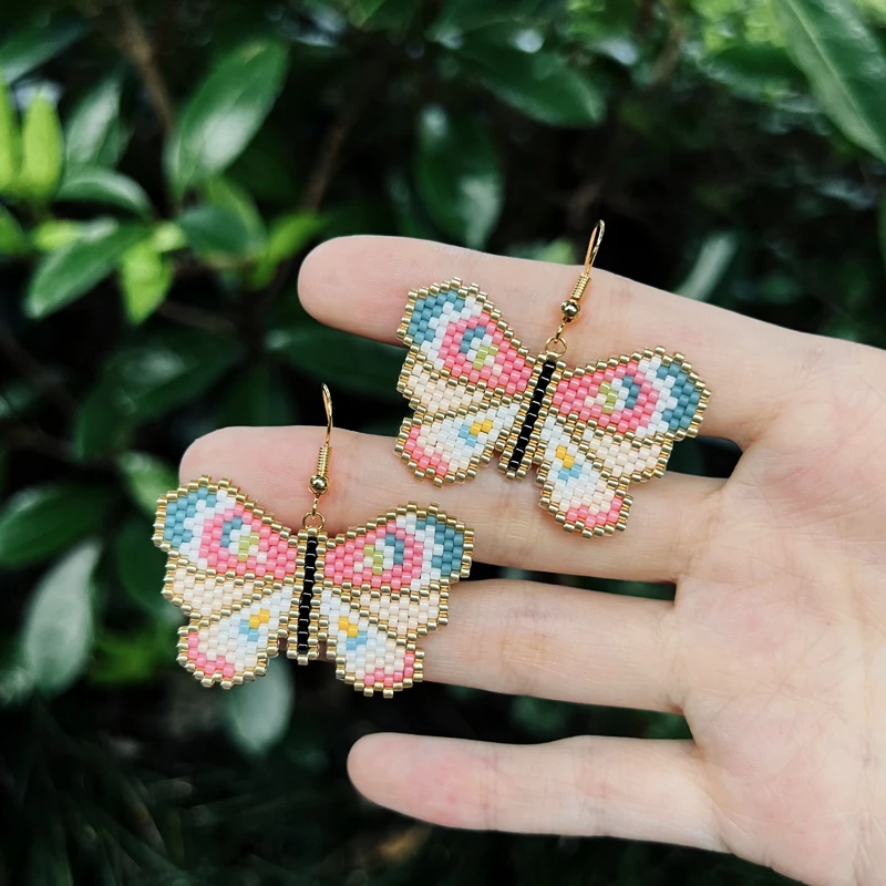 

Fairywoo New Cute Butterfly Earring Jewelry For Woman Miyuki Bead Handmade Earrings Animal Accessory Wholesale Bulk Earring