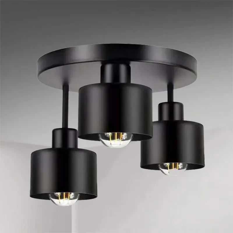 DurableWrought Iron Ceiling Light Black Kitchen With Lampshade Corridor Lighting Suitable For Entrance Bedroom