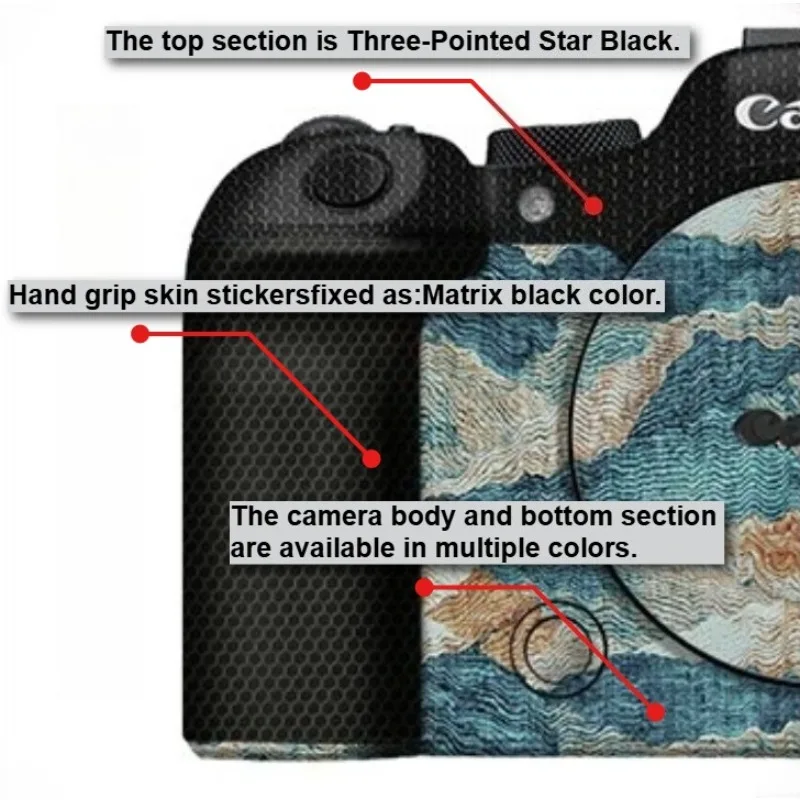 For Canon EOS R6 Mark III Camera Sticker Anti-Scratch Vinyl Wrap Film R63 Color Art Camera Protective Sticker Protector Coat