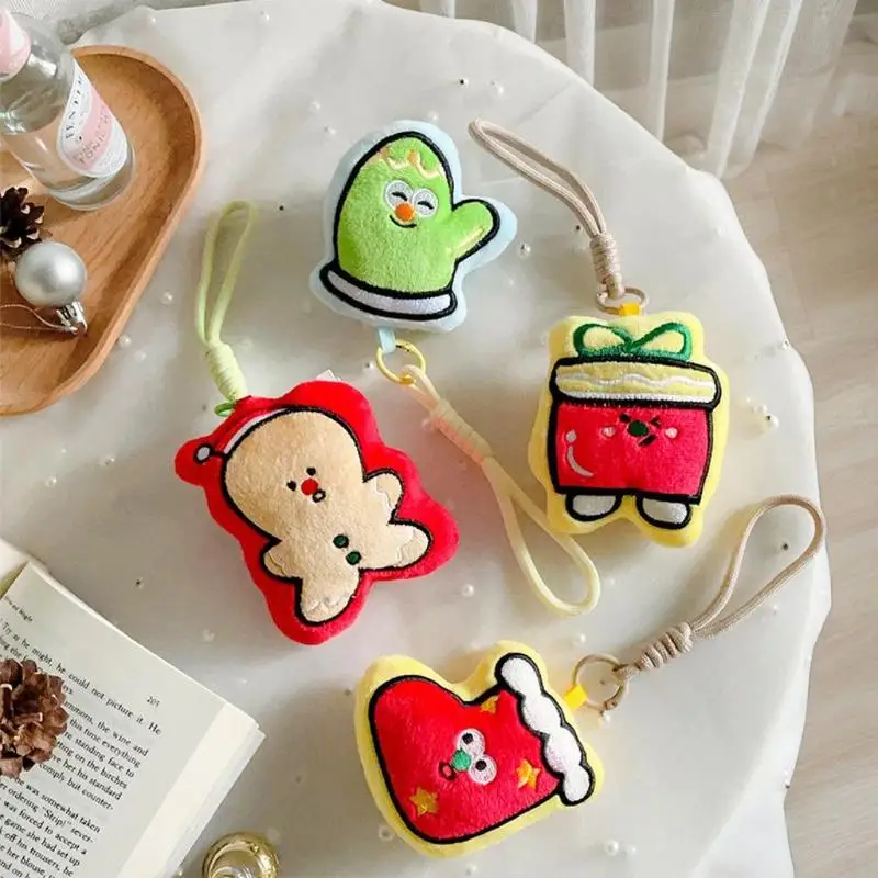 

Милый мультяшный плюшевый рождественский пряничный человечек, брелок с яблоком, кавайная мягкая кукла, игрушка, забавный рюкзак, подвеска, аксессуары, подарки