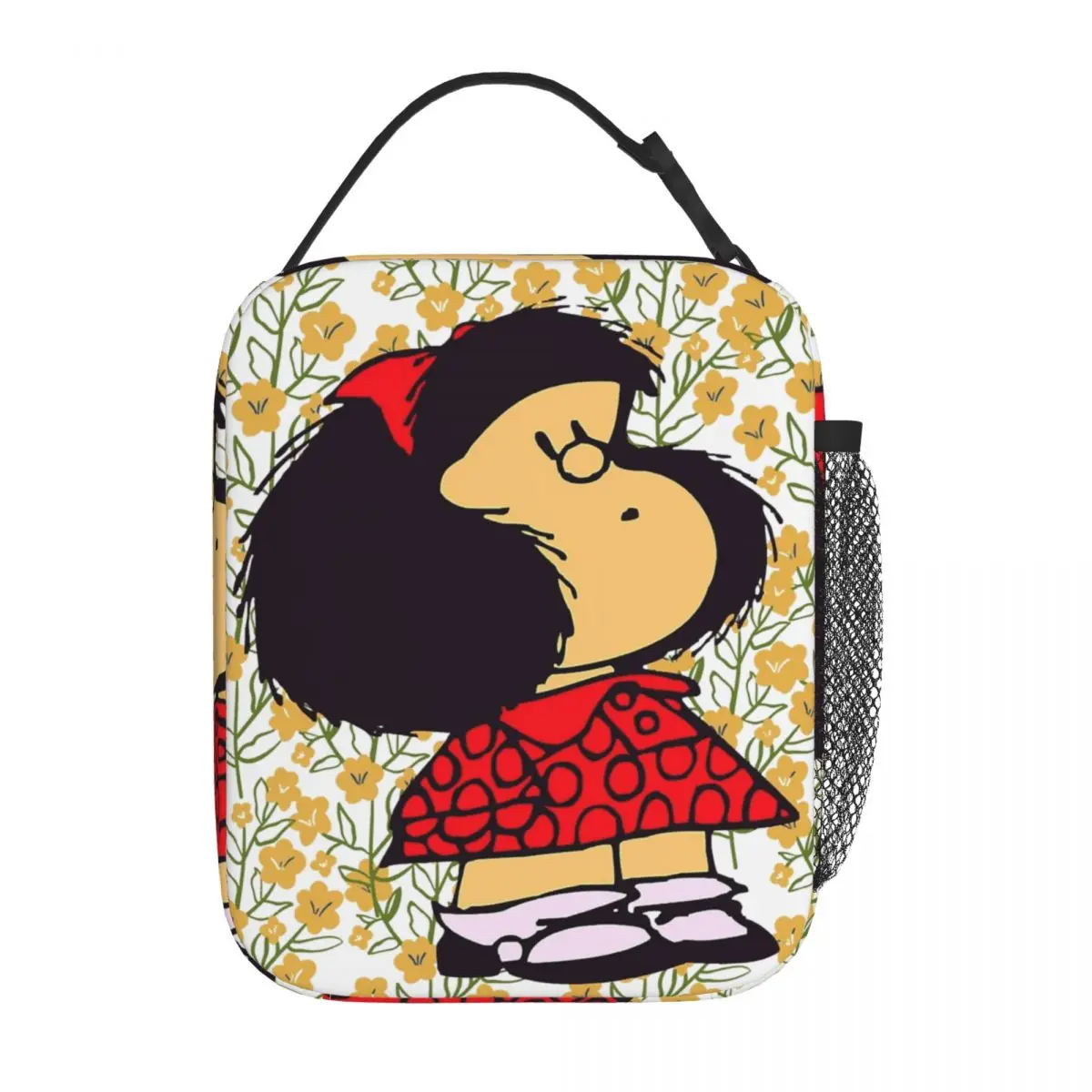 

Mafalda и цветы Merch изолированная сумка для ланча для путешествий счастливая Милая коробка для хранения продуктов Многоразовые охлаждающие термоланч-боксы