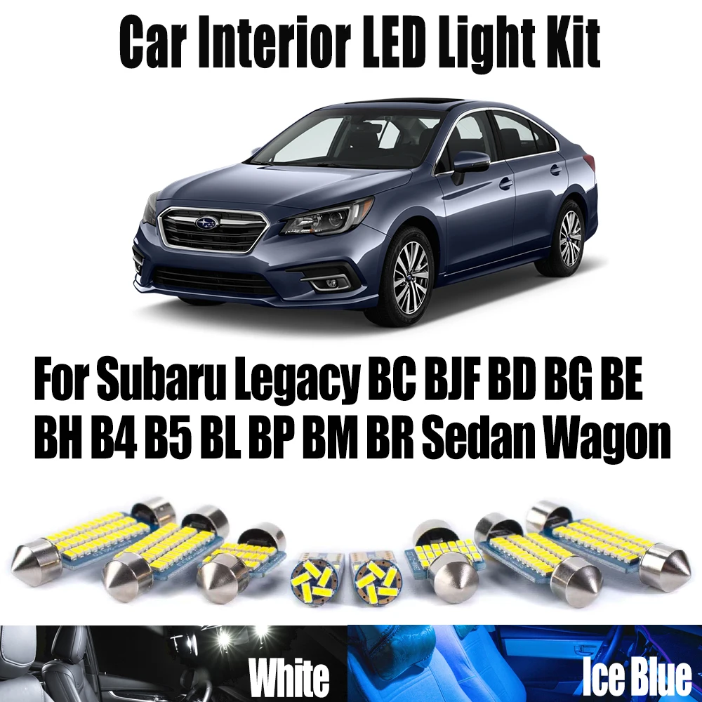 Canbus Map Dome Bulbs For Subaru Legacy BC BJF BD BG BE BH B4 B5 BL BP BM BR Sedan Wagon LED Interior Light Kit Car Accessories