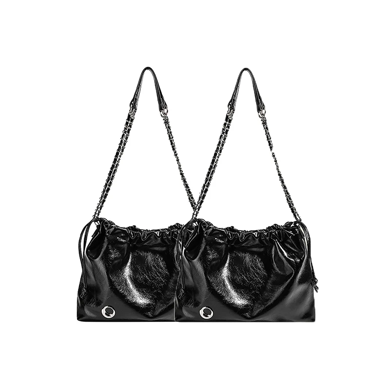 

Корейская черная сумка на цепочке, модная повседневная сумка, большая вместительная женская сумка на плечо, маленькая квадратная сумка из искусственной кожи