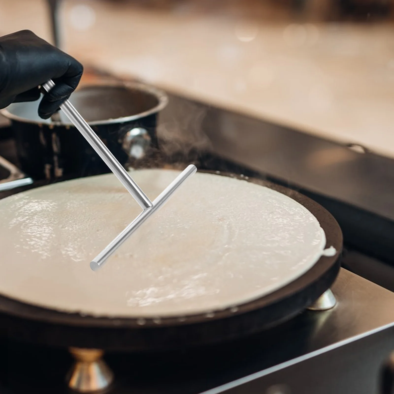 

1pcs Stainless Steel Pancake Tool Crepe Spreader Silver Color Design Kitchen Gadgets stainless steel omelet pan pancake