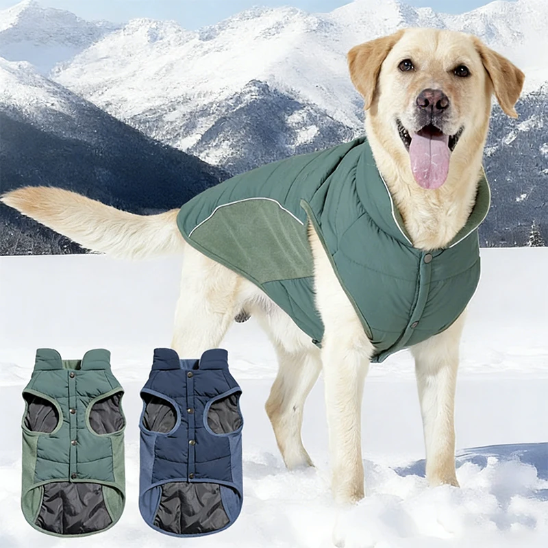 

Winter Warm Dog Coat Thick Waterproof Windproof Pet Jacket Vest Cold Weather Outdoor Apparel for Large Dogs Windbreaker