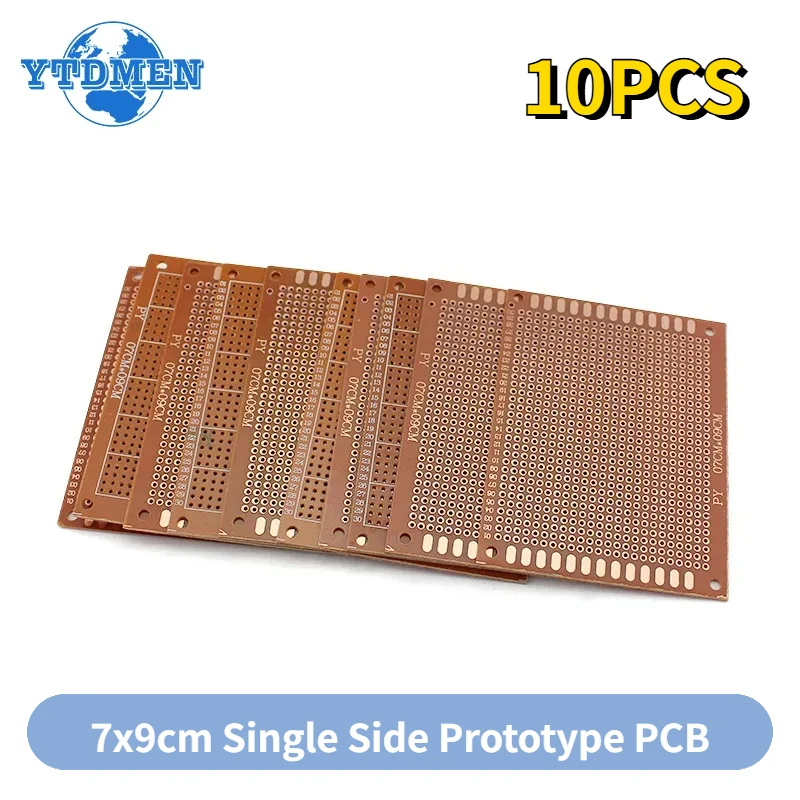10 SZTUK 7x9 7 * 9 cm Jednostronne prototypowe płytki PCB Uniwersalna płytka Eksperymentalne bakelitowe płytki miedziane Żółte