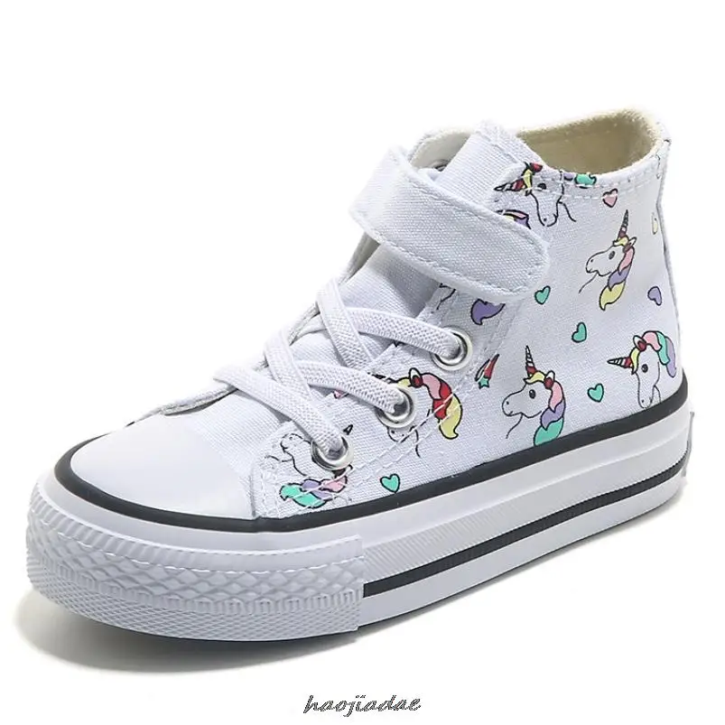 Summer Canvas Shoes High-Top Sneakers For Teenage Boys Casual Shoes Flats Spring Fashion Skate Shoes Cotton New Kids Girls Shoes