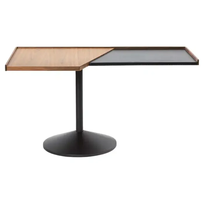 #Nordic Modern Light Luxury Wood Color Glass Top Tea Table Coffee Table for Bedroom Simple Corner Table for Living Room