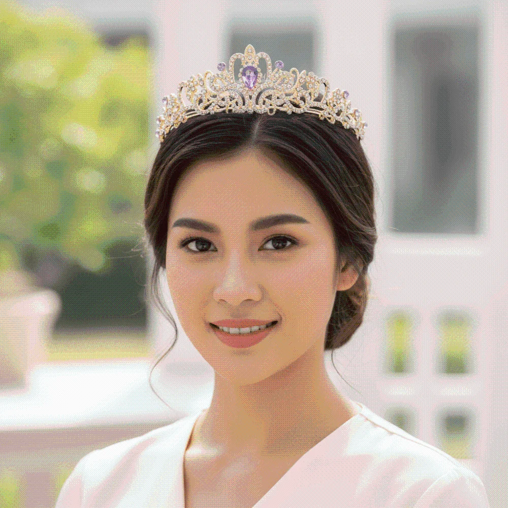 Vintage Baroque Crown Golden Elegant Ancient Greece Tiara Adjustable Multi-color Princess Rhinestone Tiara Photography Props