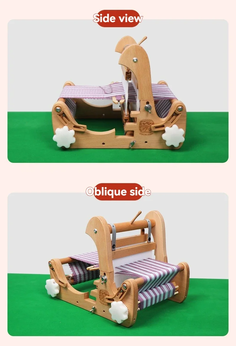 Hand-operated weaving loom—a creative, compact desktop loom suitable for both children and adults.