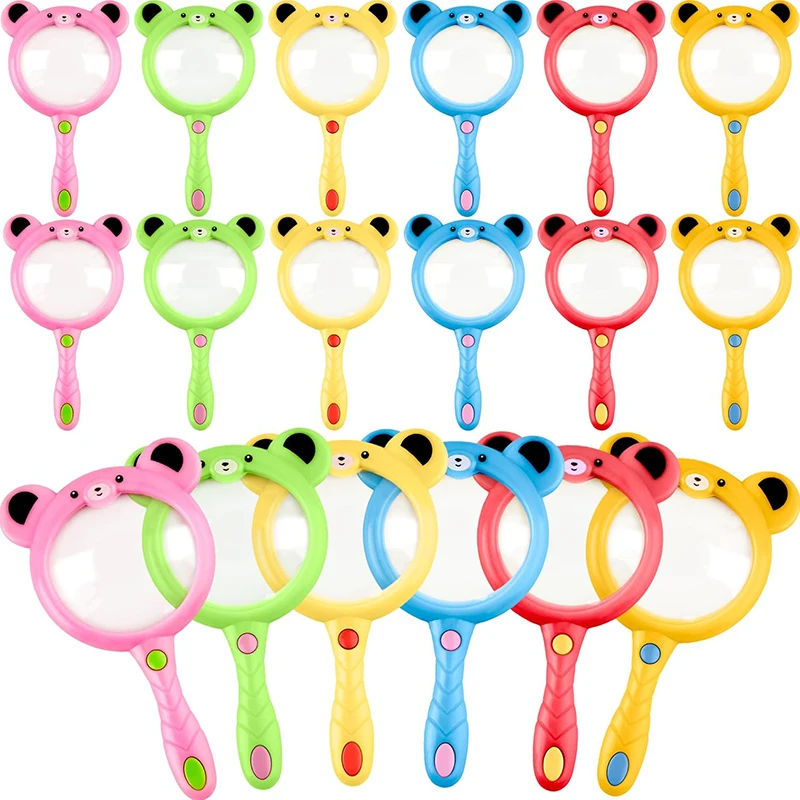 3PCS Cartoon Cute Magnifying Glass for Kids Hand Lens Reading Outdoor Observation Exploration Science Toys Party Favors