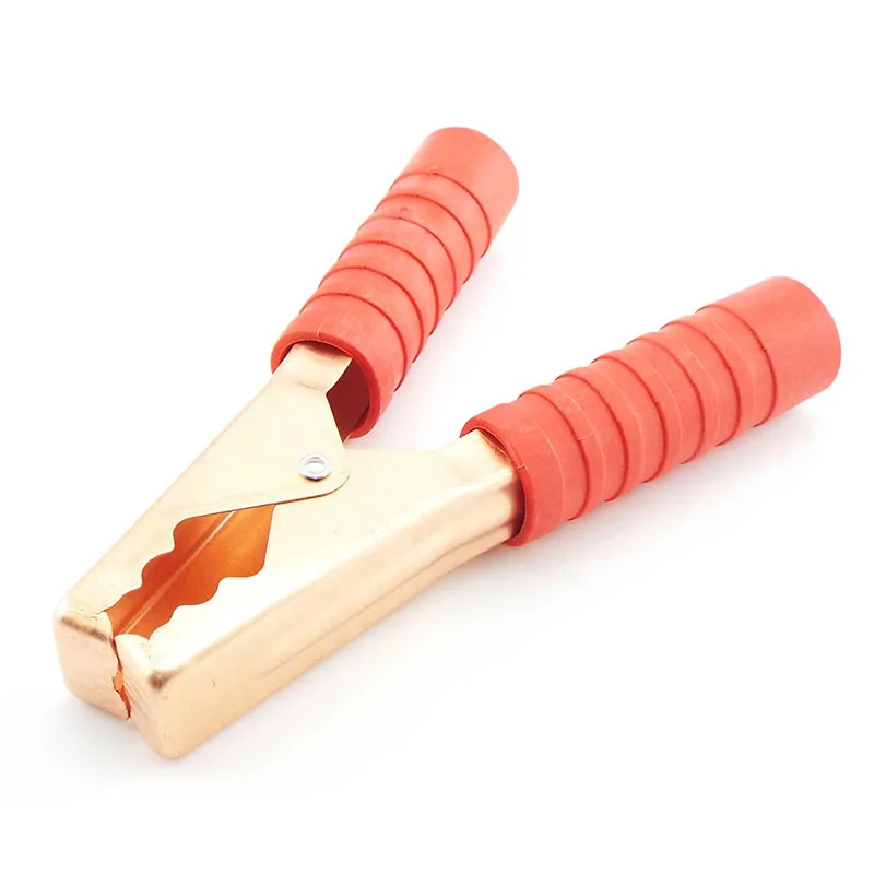 Pinzas de batería de cocodrilo para coche, Clip de cocodrilo grande, Conector de enchufe, acumulador de energía, rojo y negro, 200A, 14cm