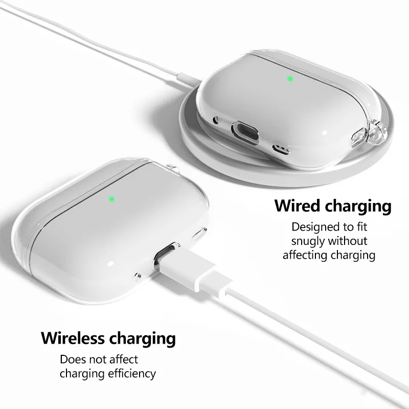 لملحقات حافظة Airpods Pro 3 حافظة واقية شفافة من مادة البولي يوريثان الحراري الناعمة المقاومة للصدمات مع سلسلة مفاتيح لأجهزة Airpods Pro 3