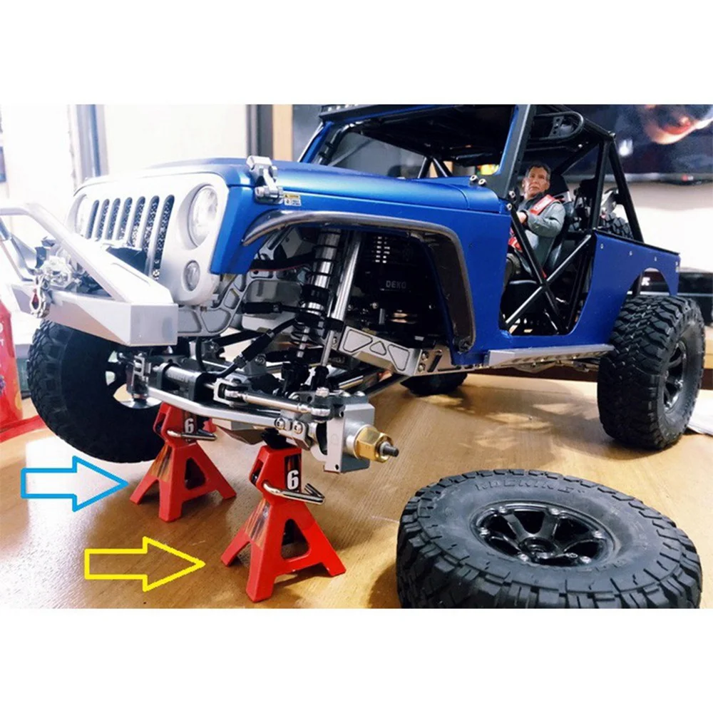 4 Uds soporte de reparación de conector de 6 toneladas de altura ajustable de Metal para 1/10 coche trepador de control remoto Axial SCX10 90046 Traxxas TRX4 TRX6 D90,1