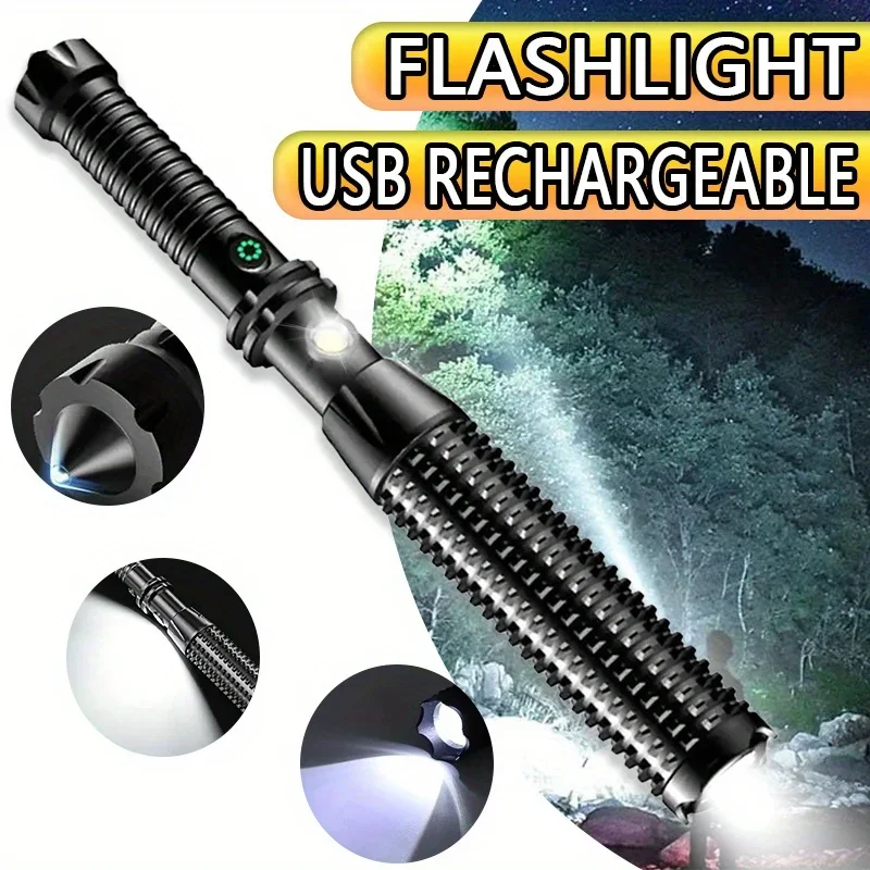 

Portable Emergency Light Torch Self-defence Lamp USB Rechargeable Tactical Flashlight Handheld LED Flashlights Work Lights