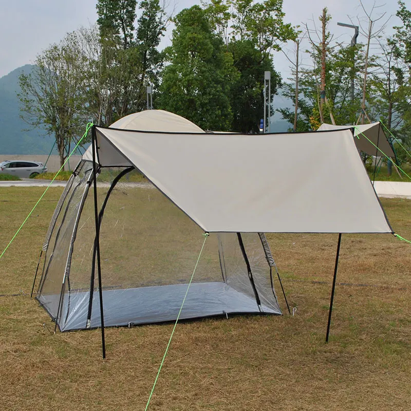 

Спортивная палатка с очень большим передним навесом — всепогодное укрытие с расширенным тени и местом для занятий спортом для мероприятий на открытом воздухе
