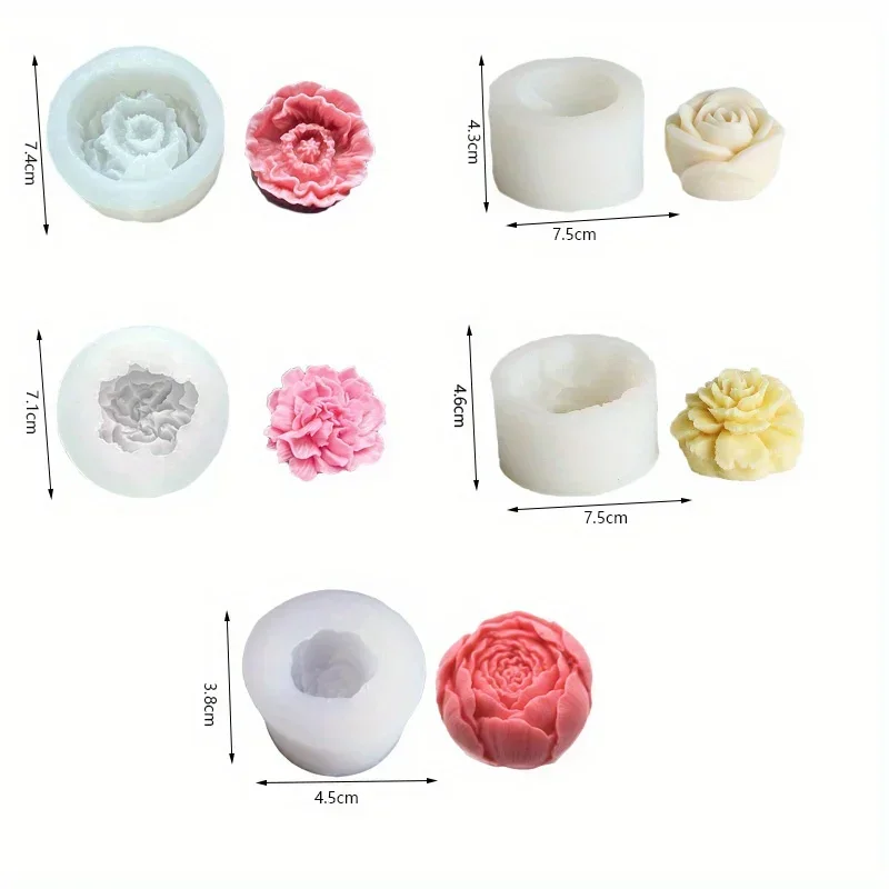 

Высококачественная силиконовая форма для 3D-свечей в виде розы с ароматом, для декора автомобиля, ароматических гипсовых изделий, смолы, конфет, шоколада, выпечки