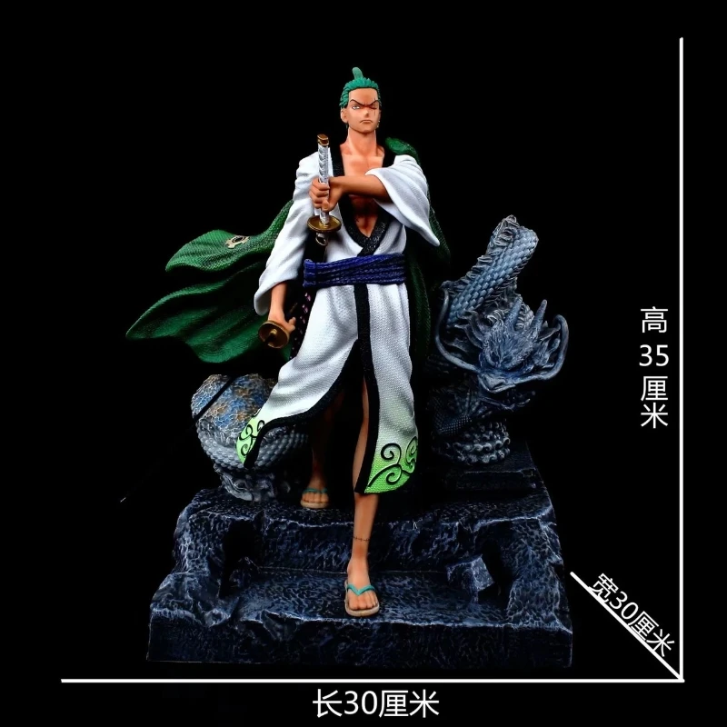 35cm Anime Figures One Piece Roronoa Zoro Action Figures Pvc Toys For Children Collector Model Birthday Gifts Zoro Toys Doll