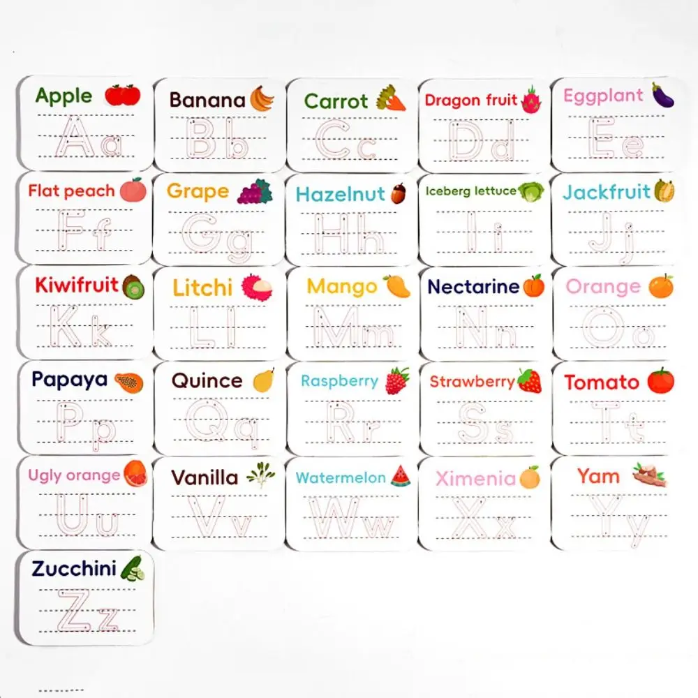 مجموعة بطاقات فلاش الأبجدية الخشبية، ألعاب ألغاز تعليمية للتمرين باللغة الإنجليزية، لعبة الذاكرة المعرفية الرائعة المصغرة #4