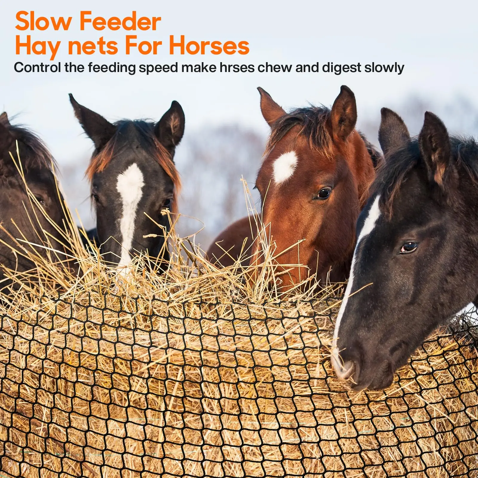 شبكة قش مستديرة من النايلون الأسود بطول 5 × 5 أقدام مع خدمة قطع للماشية #4