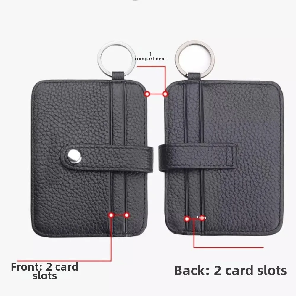 Practical Waterproof Credit Card Bag Portable Solid Color Mini Coin Pocket Multifunction Hasp Closure PU Coin Purse Unisex