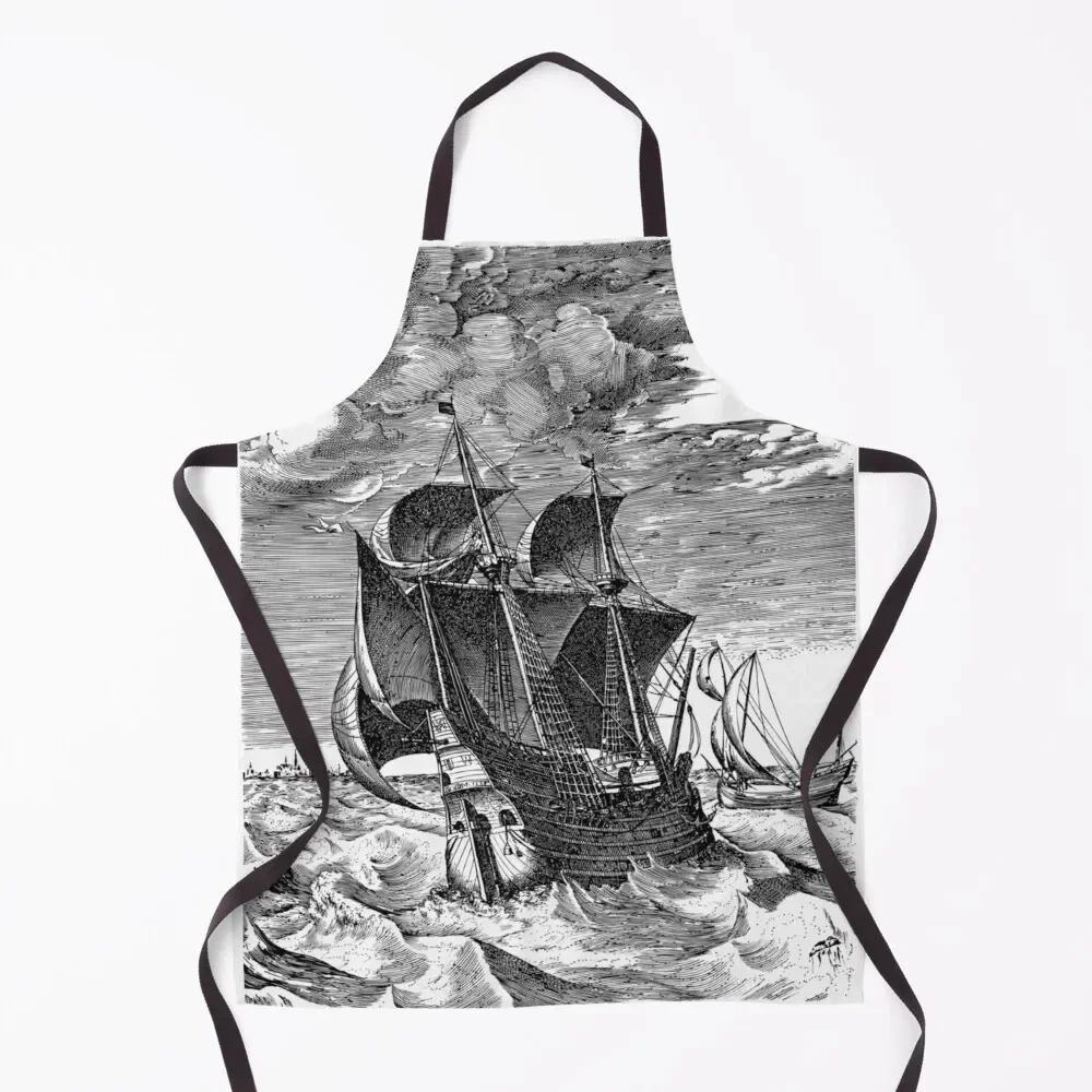 

Vintage Ship Drawing Apron kitchen utensil Women Kitchen Restaurant Kitchen For Men Apron