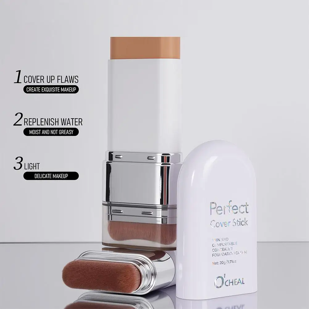Upgrade O'CHEAL Perfect Cover Stick Thin And Comfortable Concealer Foundation Cream Stick Instant Natural Waterproof