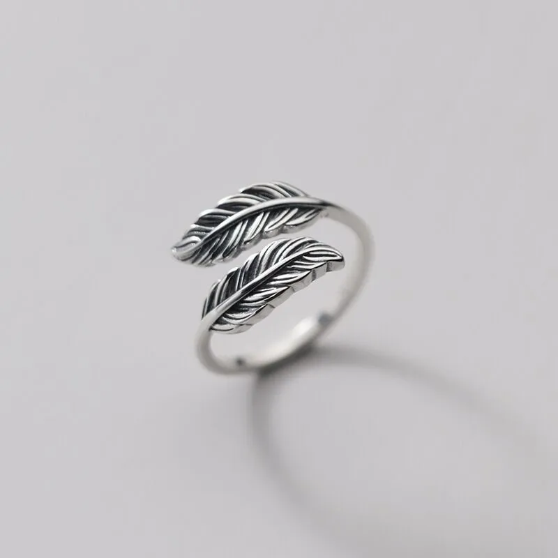 New in 925 Sterling Silver Feather Rings For Women Wedding Luxury Designer Jewelry Wholesale  Offers GaaBou