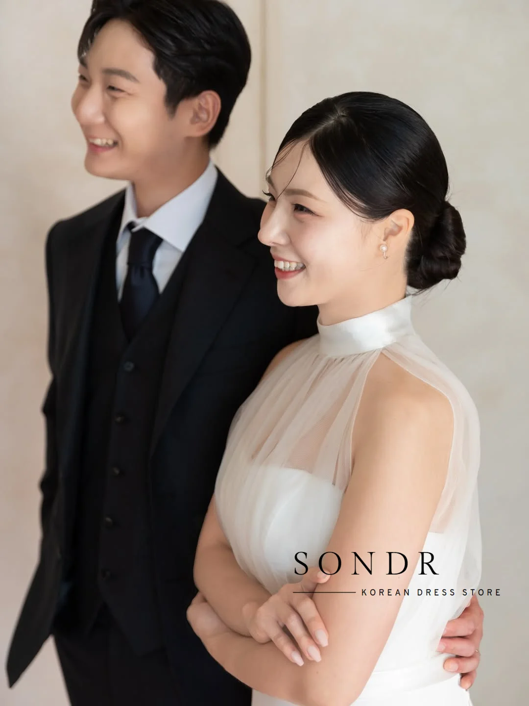 Sondr personalizado o-pescoço sem mangas vestidos de casamento coreano sessão de fotos vestido elegante até o chão auto-vestido de casamento 2026