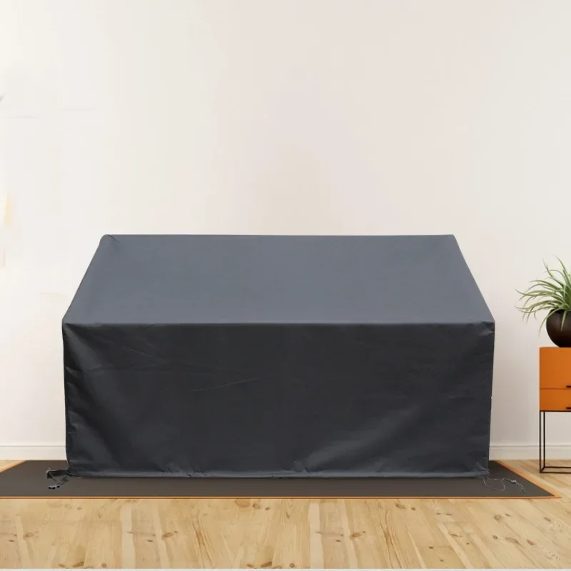 Black Simple Sunscreen 600D Oxford Cloth Double Sofa Cover Indoor and Outdoor Sofa Cover Dustproof and Rainproof