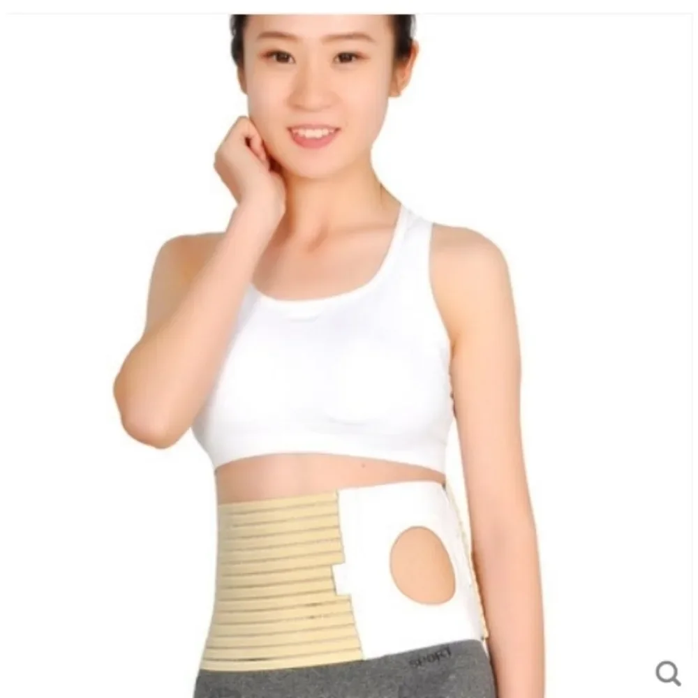 Unisex Medical Ostomy Abdomen with Four Seasons Elastic Breathable Belts Sides Controlled Herniostomy Diversion Waist Hole Fixed