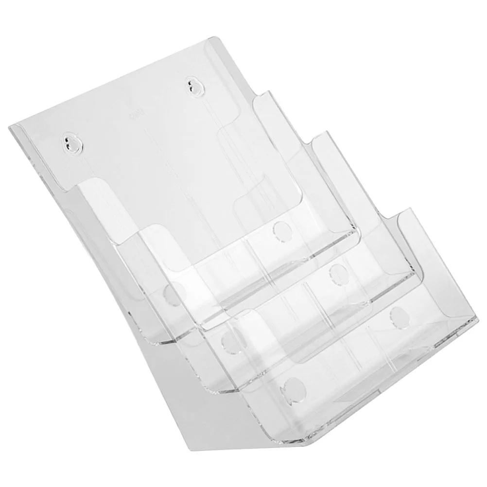 

Three-Layer Acrylic Desktop File Organizer Office Storage Rack Magazine Brochure Holder Document Storage Shelf