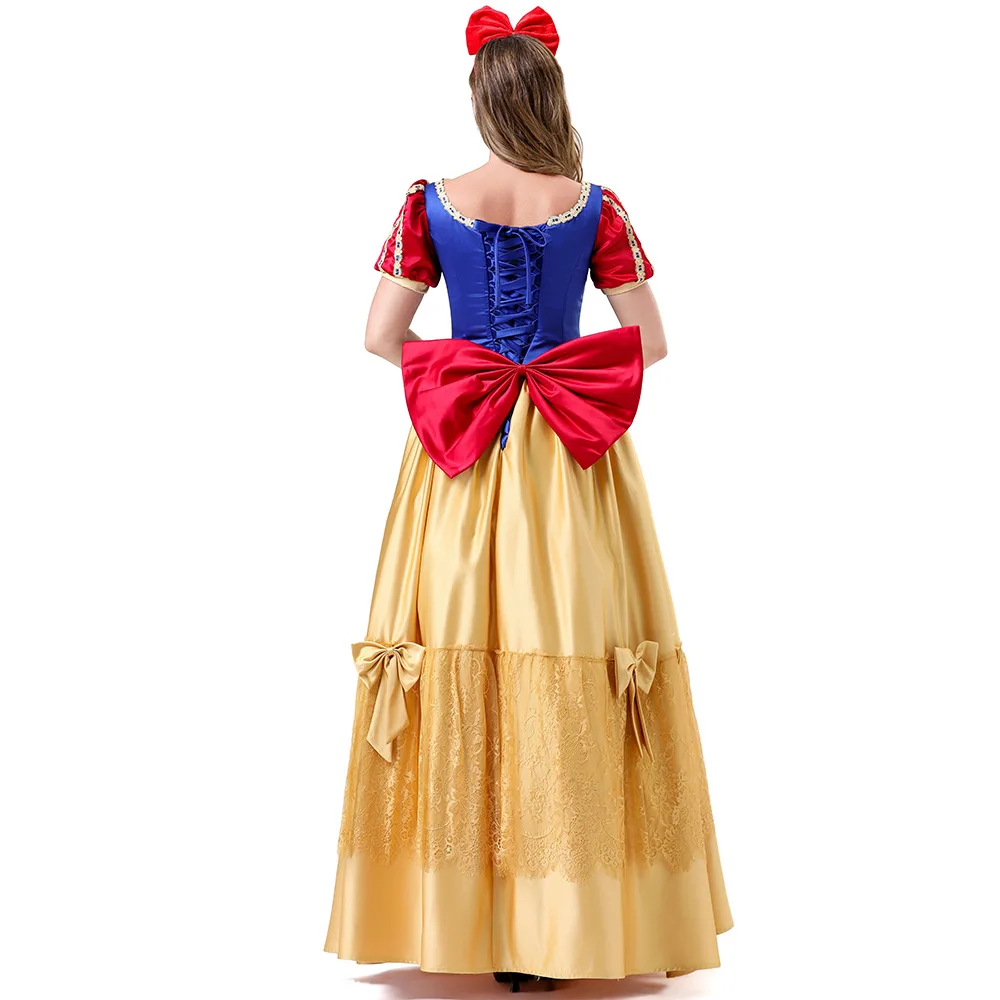 زي تنكري لشخصية سنو وايت من الحكايات الخيالية للهالوين، فستان للعب الأدوار للبالغين، زي للحفلات والمسرح، ملابس نسائية تقليدية... #4