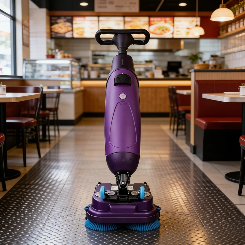 

Compact Automatic Walk Behind Floor Scrubber Small Electric Scrubber Dryer for Tight Spaces School Office Retail Store Cleaning