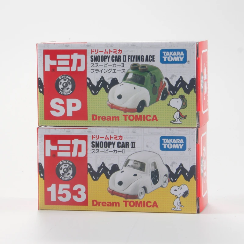 TAKARA TOMY Tomica SNOOPY CAR I FLYING ACETOMY Model pojazdu silnikowego Mini odlewany model samochodu Zabawka dla dzieci Prezent świąteczny dla dziewczynek