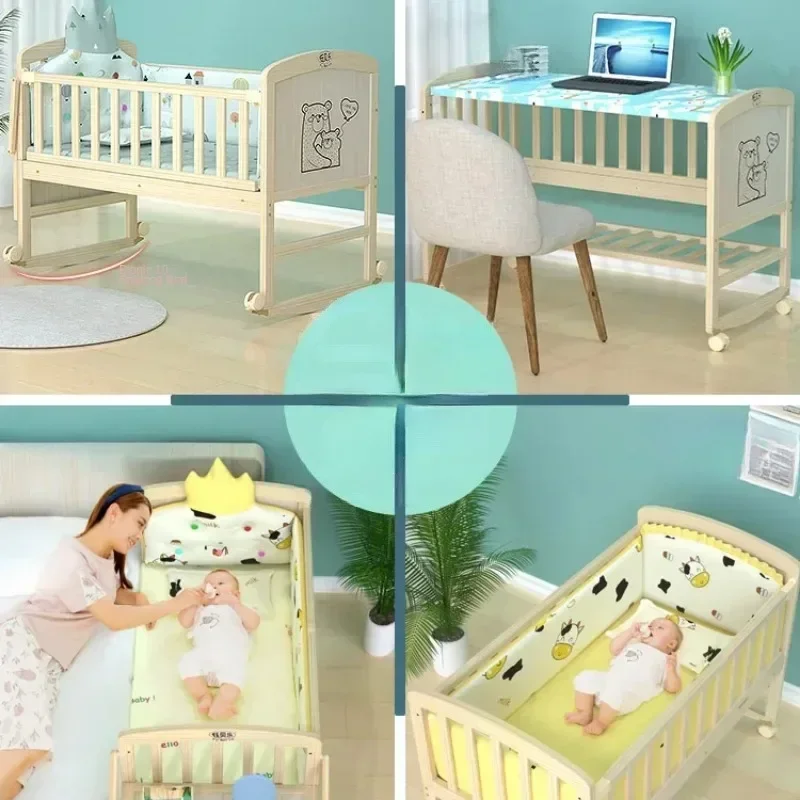 40 Solid Wood Baby Crib - Non-Toxic Paint-Free Infant Bed, Newborn Cradle, Co-Sleeper, Wooden Baby Cot, Natural Baby Cot.