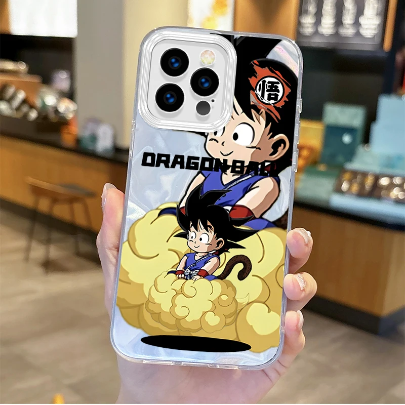 New D-Dragon Balls Goku Anime Gradient Phone Case for iPhone 16 15 14 13 12 11 8 7 6 Pro Max Plus XS XR Hard Non-Slip Back Cover