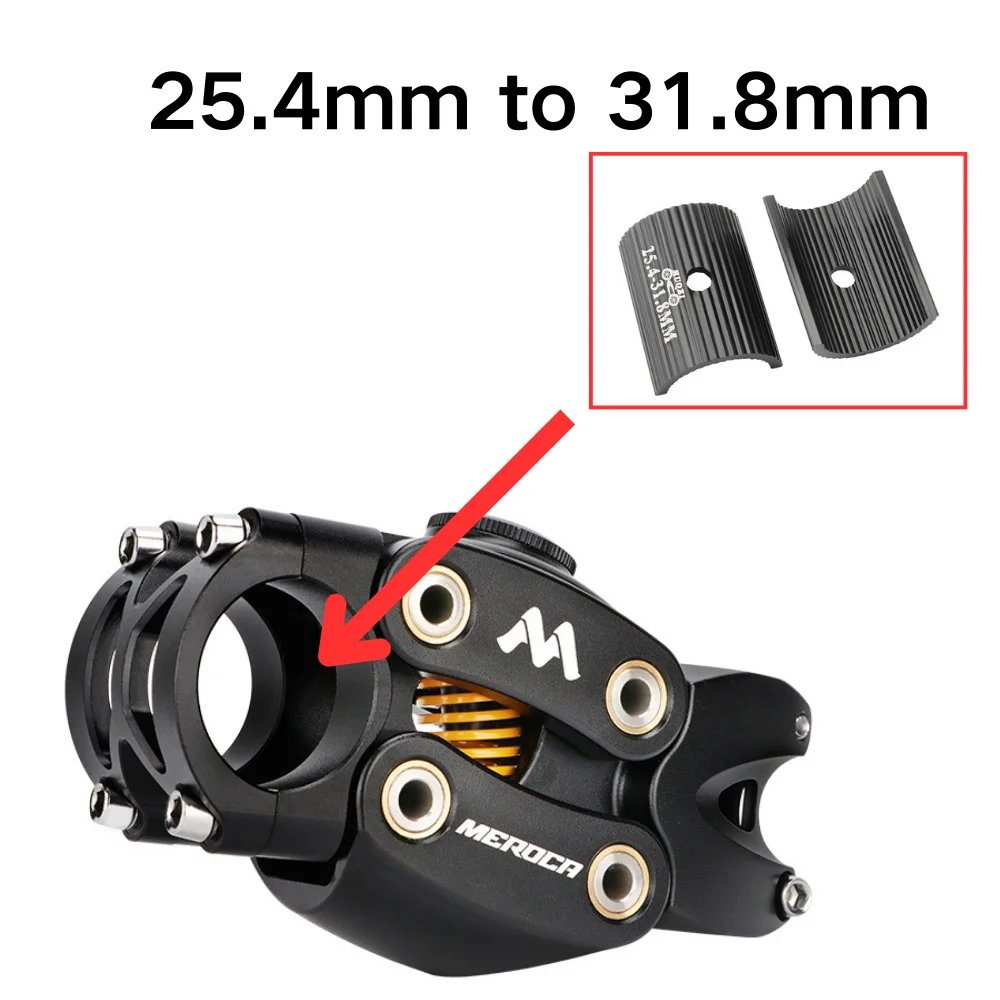 MEROCA MTB Mountain/Road Bike Suspension Stem 90/50MM Off-Road Touring Cycling Gravne Shock Absorbing Riser Four Links Stem Gym