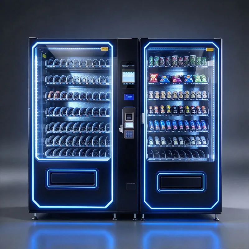 Smart Combo Vending Machine With LED Light Touch Screen Self Service For Shopping Center Customized